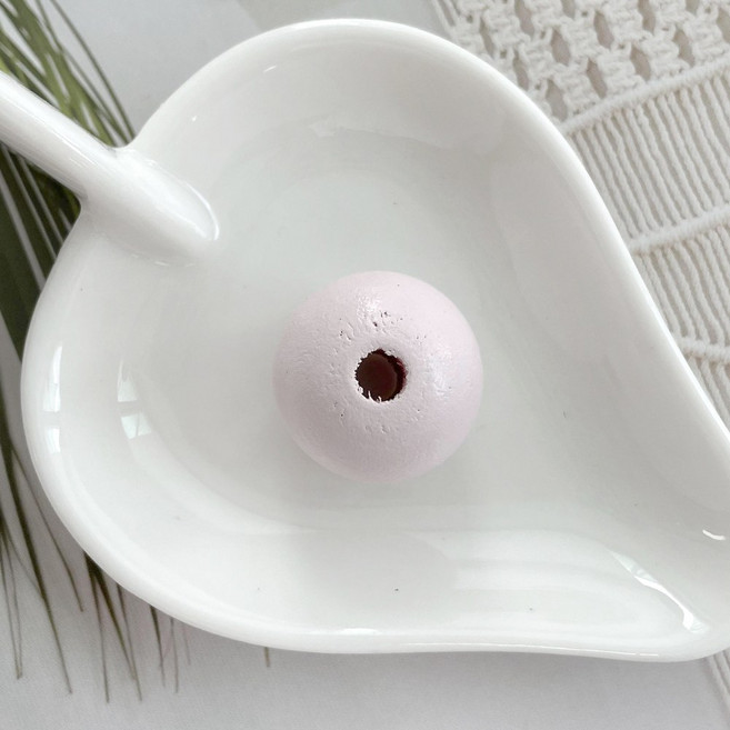 헤세드 컬러 나무구슬 우드구슬 우드볼 마크라메 공예재료 (10개), 연핑크