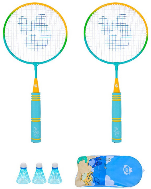 은성 스포츠 패밀리 배드민턴 라켓+ 셔틀콕+ 풀커버, 1세트, Z02404(블루그린)