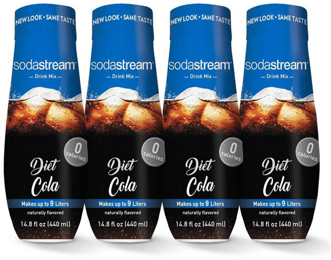 sodastream 소다스트림 제로 콜라 시럽 원액 드링크 믹스, 4개, 440ml