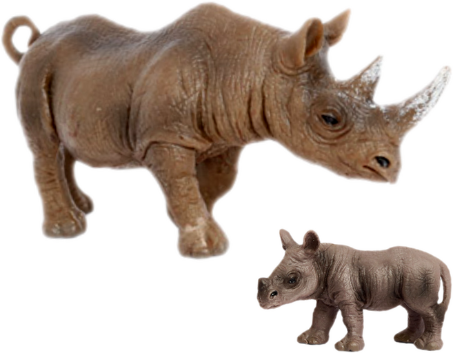 제트피규어 코뿔소 동물 모형 피규어 장난감 2종 세트, 1개