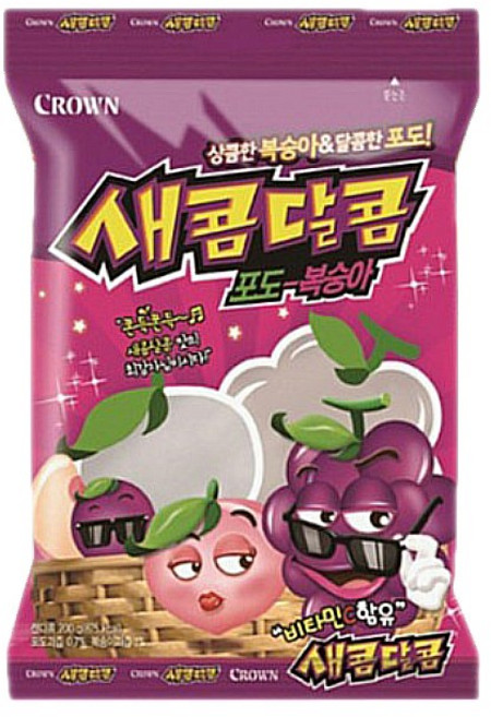 크라운 새콤달콤 포도복숭아, 200g, 1개