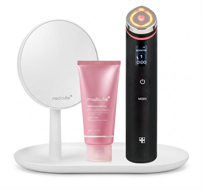 에이피알 메디큐브 에이지알 부스터프로 + PDRN젤 300ml + 전용 거울, 블랙