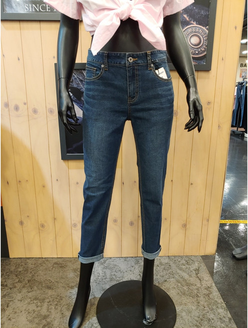 잠뱅이 여름 선착순세일 여자 얇고 부드러운 경량 쿨맥스 진청 보이프랜드핏 청바지AO5DBF0810