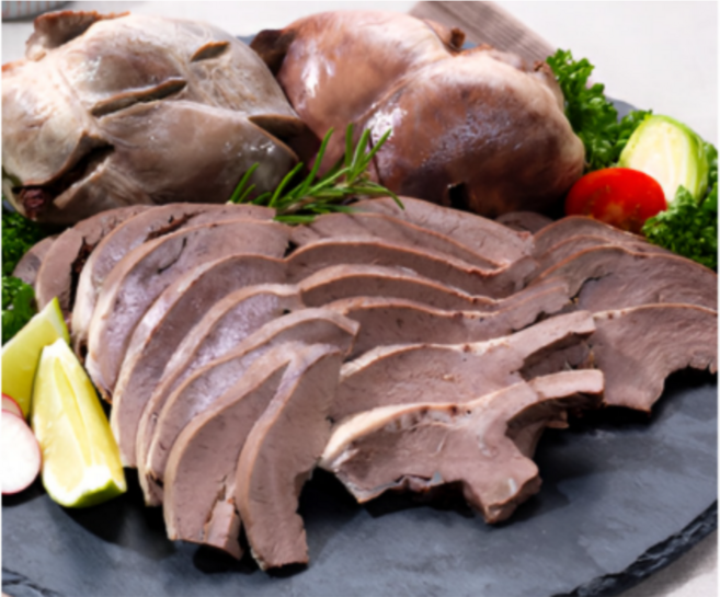 유비푸드 삶은 돼지 염통 슬라이스 1kg, 1개