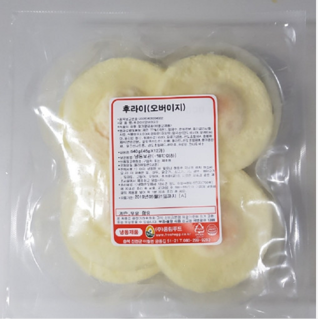 풍림푸드 계란후라이 오버이지 540g (45g 12 ) 10개묶음