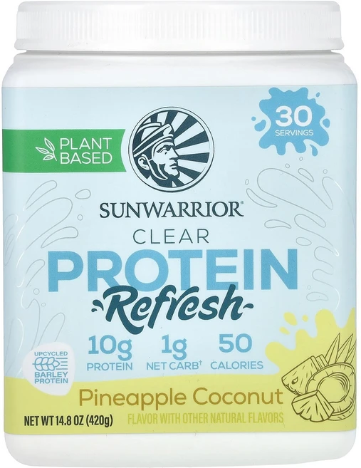 Sunwarrior Clear Protein Refresh Pineapple Coconut 14.8 oz (420 g), Sunwarrior, Clear Protein Refr, 420g, 1개 - 쿠팡