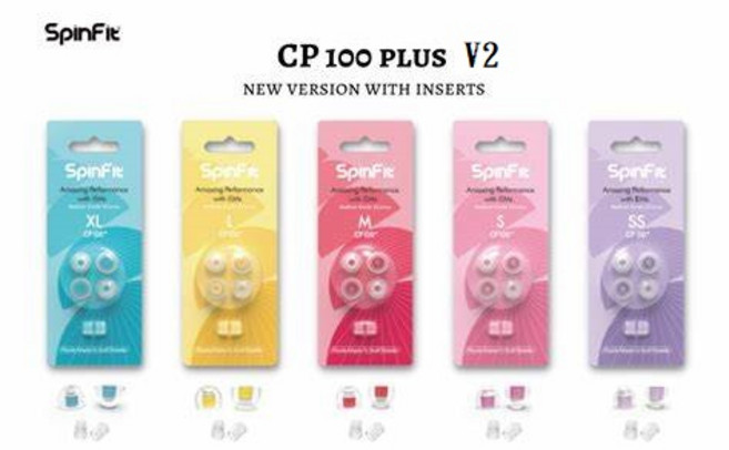 SpinFit CP100 V2 醫療級矽膠耳塞(轉接頭) 粗管/細管 雙規格, 1個