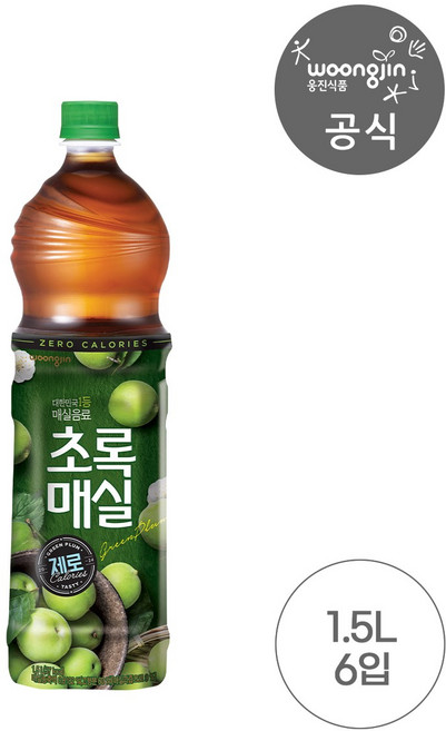 초록매실 제로, 1.5L, 6개