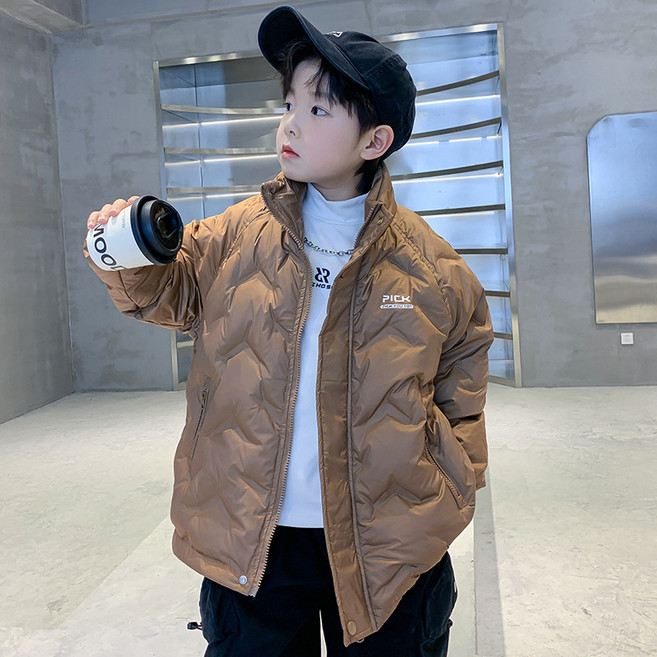 큐엘아리아 남아 겨울 오리털 초등생 경량패딩 덕다운 초중생 하이넥 PICK 상의 코트