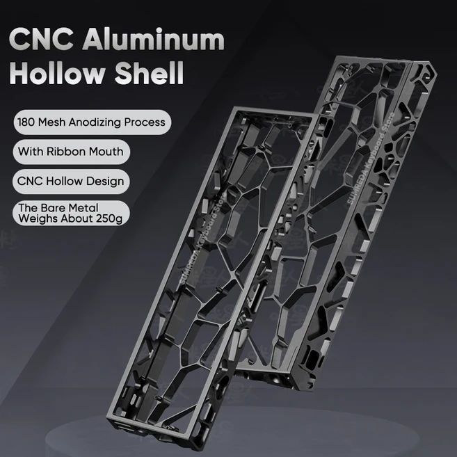 호환 Holy60 키보드 케이스 Wooting 60HE GH60 알루미늄 키보드 쉘 60% 키 레이아웃 Mad 60he Win60 GT60, 02 Black