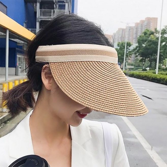 해피제이 여성용 자외선 차단 밀짚 썬캡