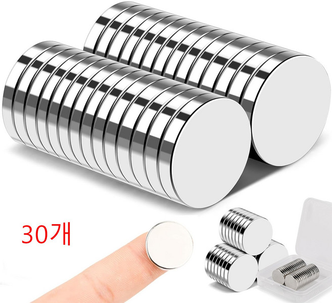 Onsuft 20x3mm 네오디움 블럭자석 자석 세트, 30개, 실버