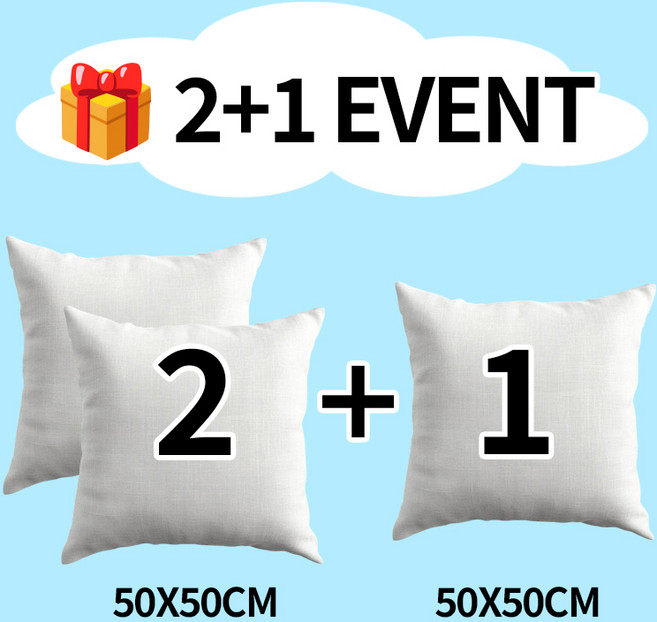 [2+1] 순잠 소파 쿠션 지퍼형 구름 쿠션솜 35*35 l 40*40 l 45*45 l 50*50 l 55*55 l 60*60, 3개, White