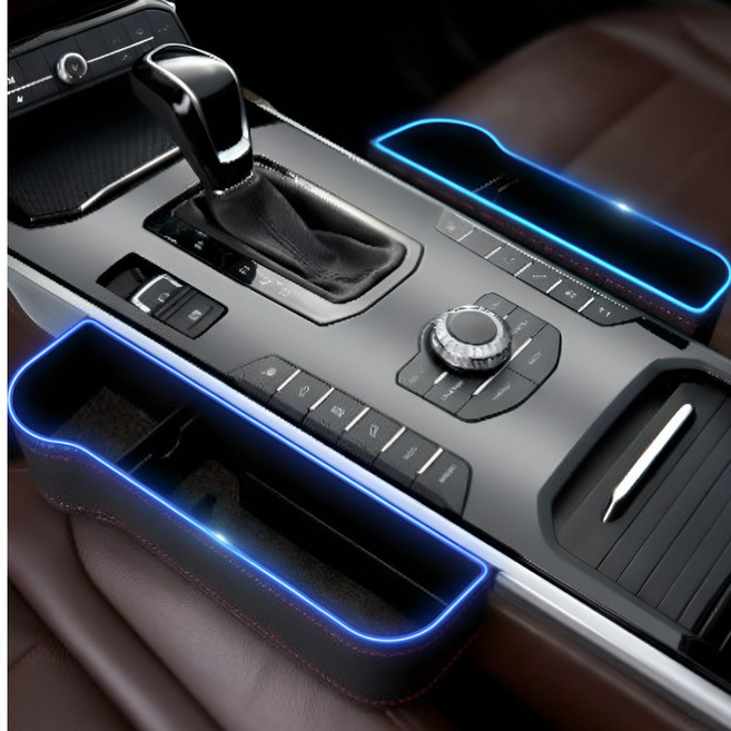 2DRAGON 깔끔한 차량용 틈새 수납함, 2DRG_모던블랙(레드스티치), 1세트