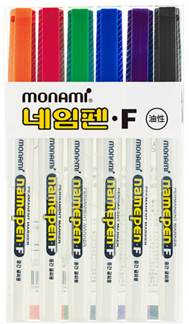 모나미 중간글씨용 네임펜 12색 세트, 6색, 18세트