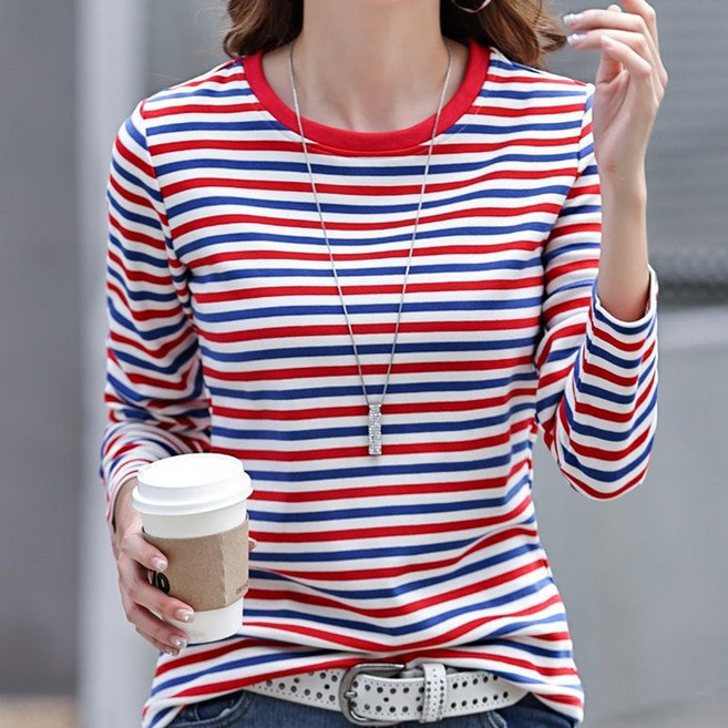 로렌미 케미 스트라이프 긴팔 티셔츠 S250806FW-3