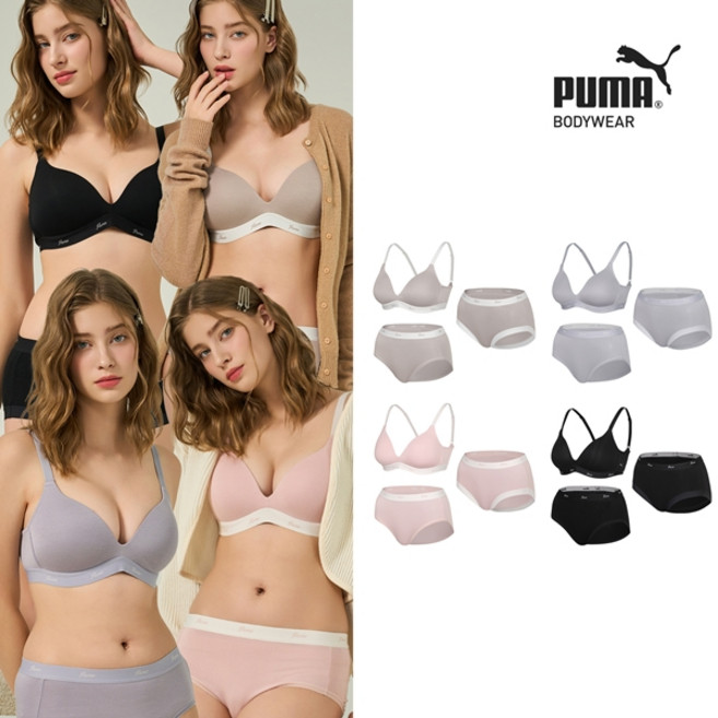 NEW 최신상/브라팬티2+세컨팬티1 [푸마] 여성 릴렉스 브라 팬티 세컨팬티 12종 세트