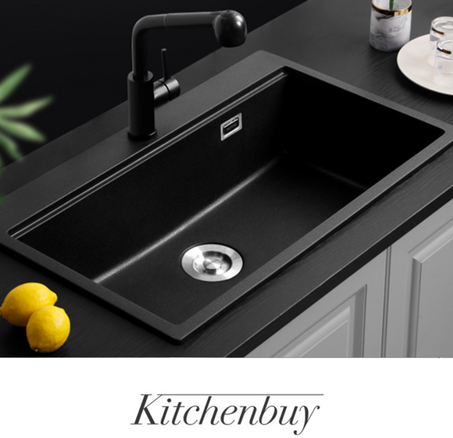 아스타 엔지니어드스톤 AES815 주방 화이트 블랙 사각싱크볼 싱크볼교체, 1개