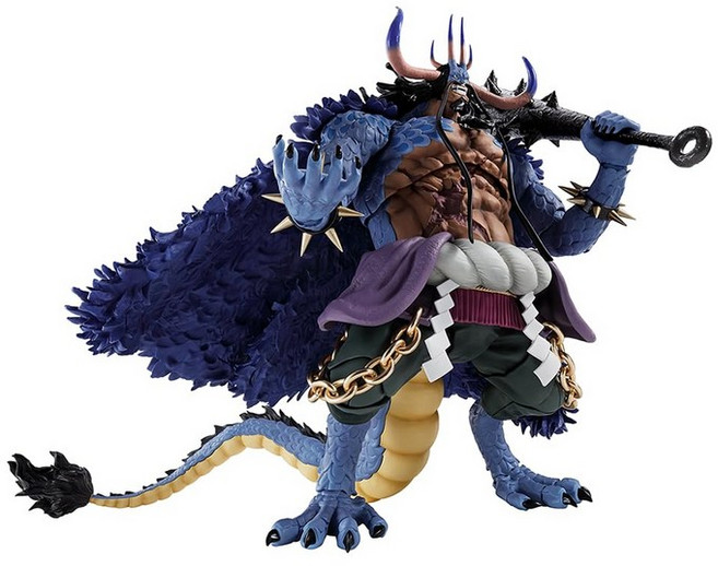 S.H.피규아츠 ONE PIECE 백수의 카이도우(인수형) 약 245mm PVC&ABS제 도장이 끝난 가동 피규어, 1개