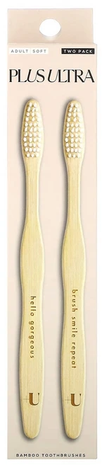 플러스 울트라 대나무 칫솔 성인용 부드러운 재질 2개입 PLR-65316 - 쿠팡