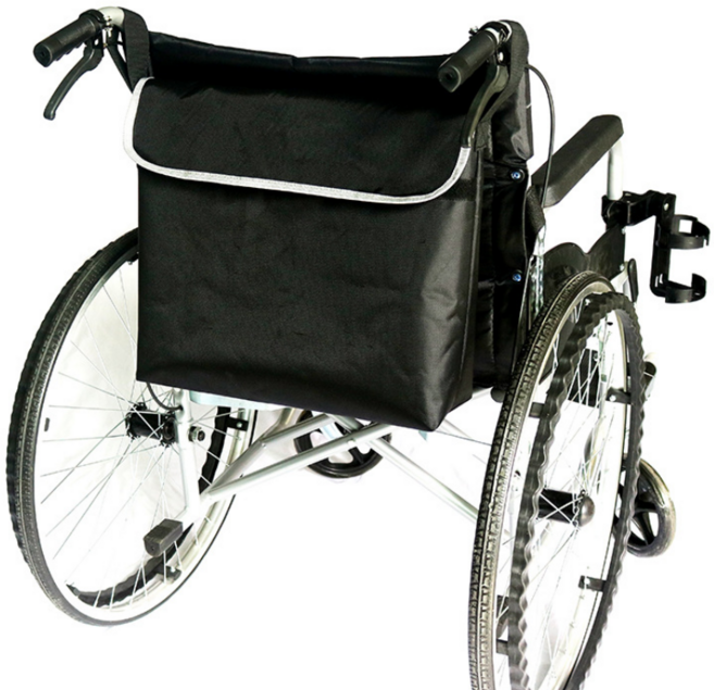 블루웨이브 휠체어가방 보조가방 간편수납, 1개, 블랙