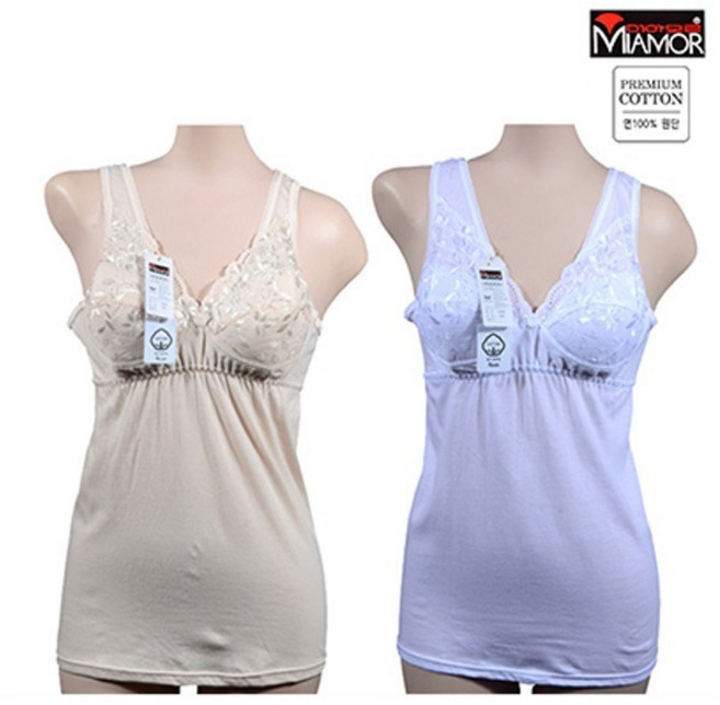 순면 100% 여성 빅사이즈 노와이어 노몰드 나시 브라 런닝 1매 206