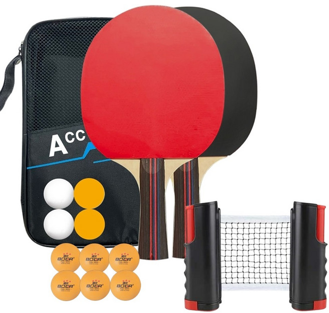 아클라 쉐이크 핸드 탁구채 + 초간편 원터치 탁구네트 +3성 탁구공10개 세트, 1개, 1개입