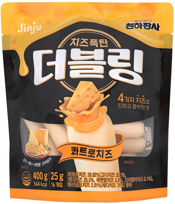 더블링 천하장사 콰트로치즈 소시지, 400g, 1개