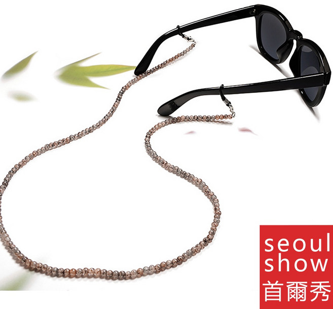 seoul show首爾秀 水晶花紋串珠兩用眼鏡鍊 口罩掛繩 時尚眼鏡配件
