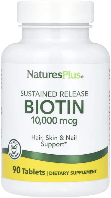 NaturesPlus 서방형 비오틴 10000mcg 90정, NaturesPlus서방형비오틴10000mcg90정, 1개 - 쿠팡