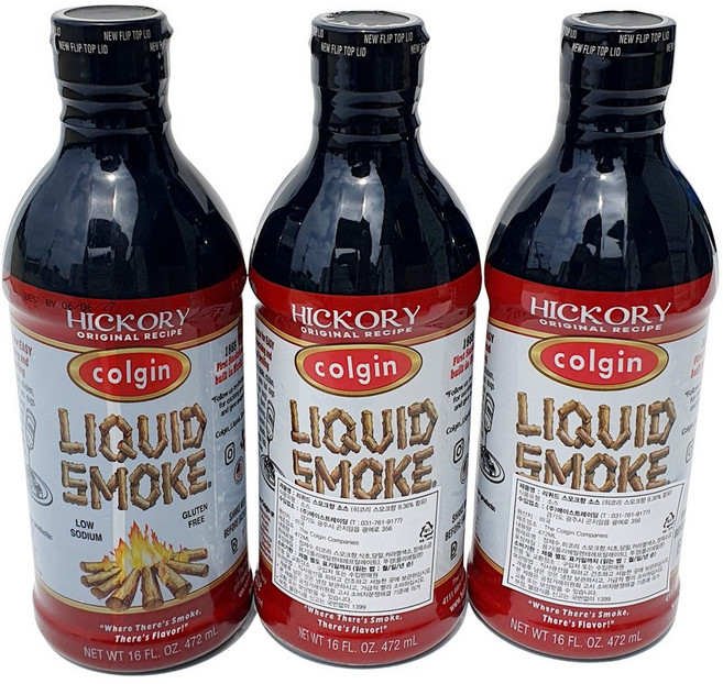 콜긴 리퀴드 스모크향 소스 스모크 불향 불맛 숯불 바베큐 소스, 3개, 472ml