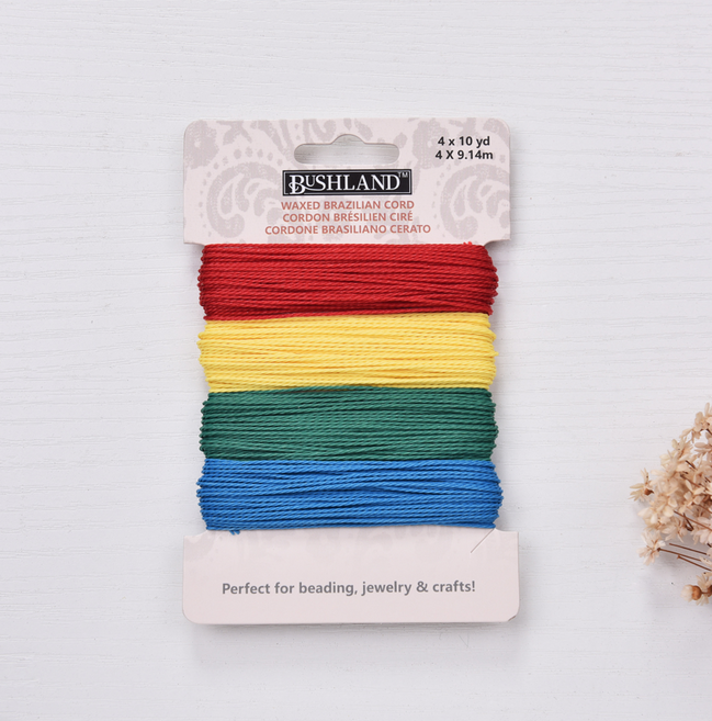 1mm 폴리에스터 왁스 코드 4in1 소분 팔찌실 매듭실 세트 왁스실 주얼리실 팔찌만들기, 1개, 01.레인보우