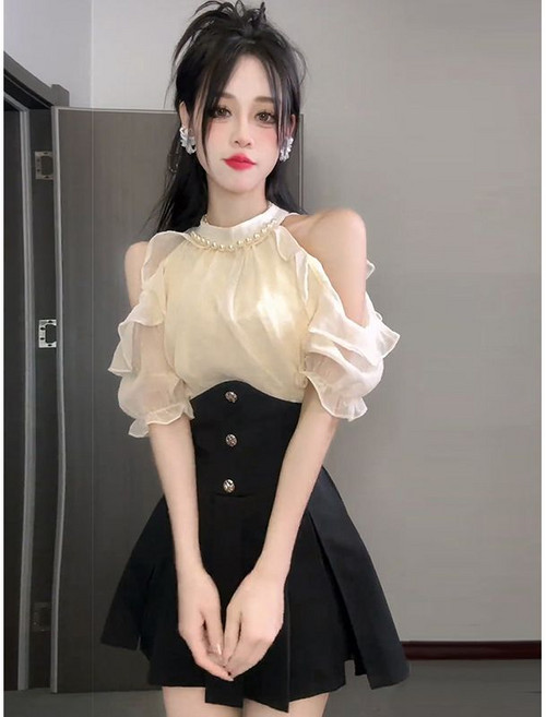 올해 유행 예쁜 정장 스커트녀 2025 여름 스트리트 저연령 패션 기질 스커트 투피스