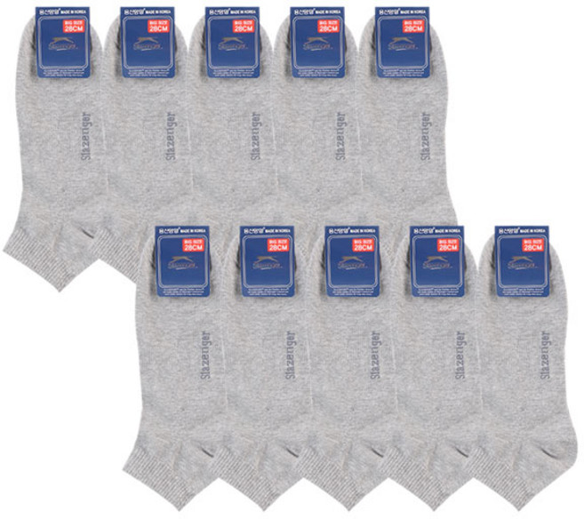 [보슈아] 남성 슬레진저 큰발28cm 초미니양말10족 캐주얼 발목양말 국내산