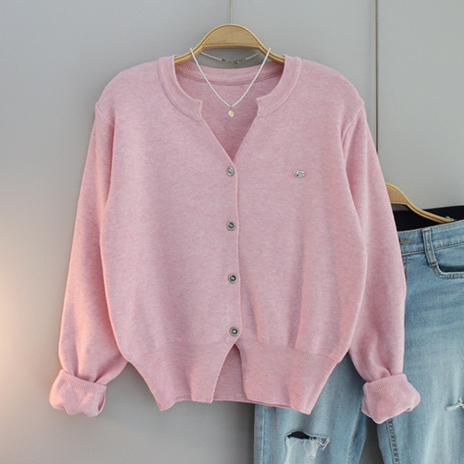 달콩 여성 국내제작 고퀼리티 해린팬던트니트가디건 봄가디건 크롭가디건