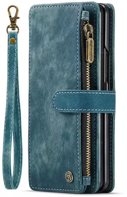 오마이 투블럭 핸드 스트랩 가죽 카드 지갑 갤럭시 Z폴드3 케이스