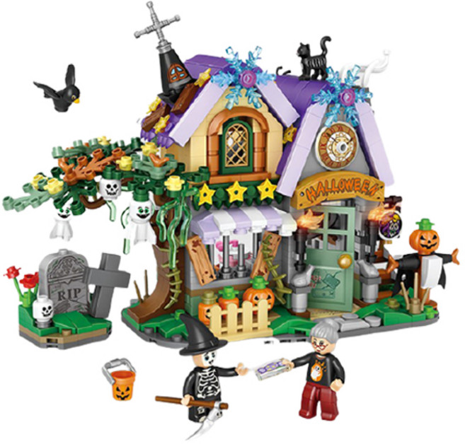 LOZ 할로윈 오두막 미니블럭, 1개, 혼합색상