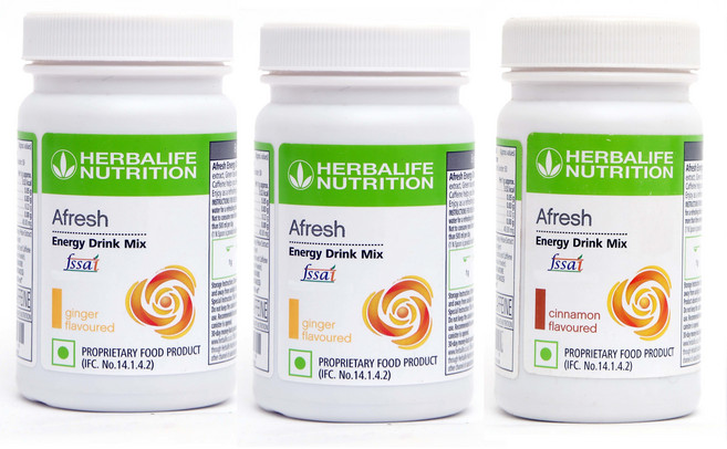 허벌라이프 AFresh 허벌 에너지 드링크 믹스 | 진저 & 웜 시나몬 맛 | 건강과 웰니스를 위한 천연 에너지 부스팅 포뮬러 | 3개입 (각 50g), 1개