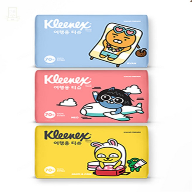 스토어-이유 크리넥스카카오여행티슈 70매3개입휴대용 위생휴대티슈
