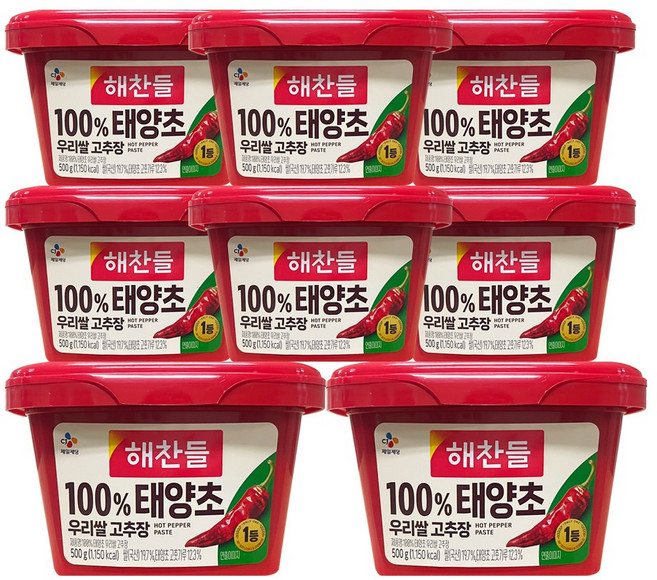해찬들 우리쌀로 만든 태양초 골드 고추장, 500g, 8개