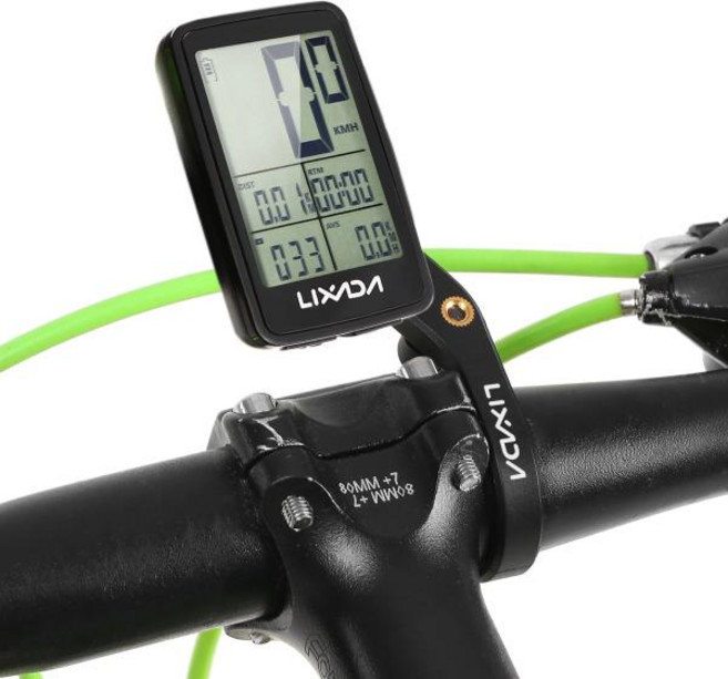 자전거속도계 싸이클속도 Lixada USB 충전식 무선 자전거 사이클링 컴퓨터 속도계 주행 거리계 마운트 거치대, 1개, Computer with Mount