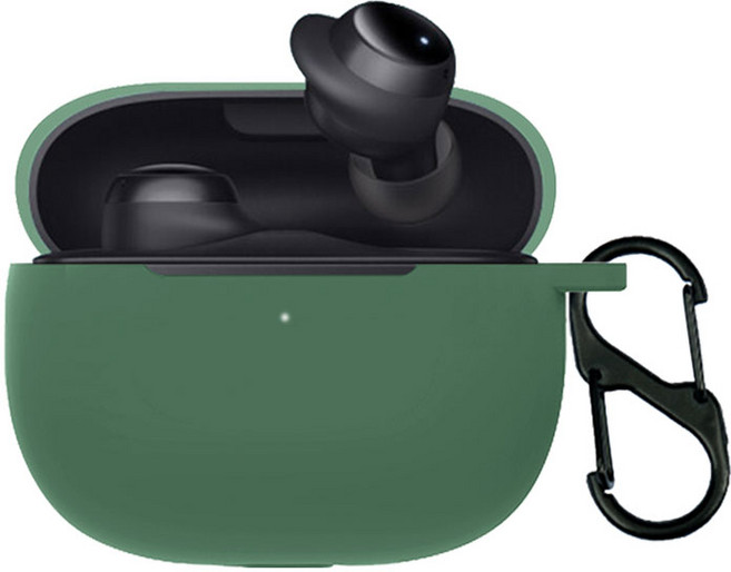 샤오미 레드미 버즈3 라이트 컬러 슬림핏 일체형 케이스 + 카라비너, GREEN