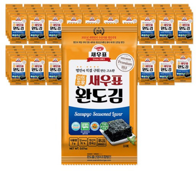 새우표 완도 도시락김(BS-10), 2g, 80개