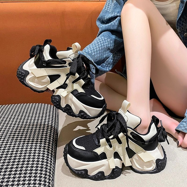 jacq 35-44碼 老爹鞋三代高幫鞋 休閒運動情侶大尺碼女鞋