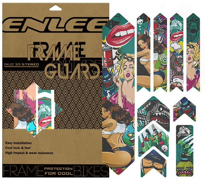 Enlee 3D 자전거 스티커 Mtb PVC 스크래치 방지 방수 무황변 보호 필름 프레임 액세서리 TM01, Color beauty, 1개