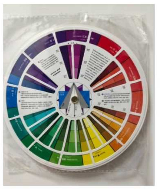 三原色調色卡 12色相環配色卡 72配色卡 顏料色彩搭配色輪卡 油漆調色卡 紋繡色卡 美甲色卡 化妝調色卡, 1個, 14CM中文版1張, 顏色如圖
