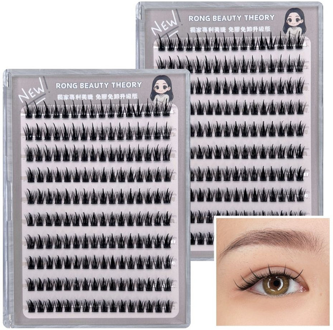 RONG BEAUTY THEORY 台灣獨家專利 M667371號 R03 免膠假睫毛, 1盒