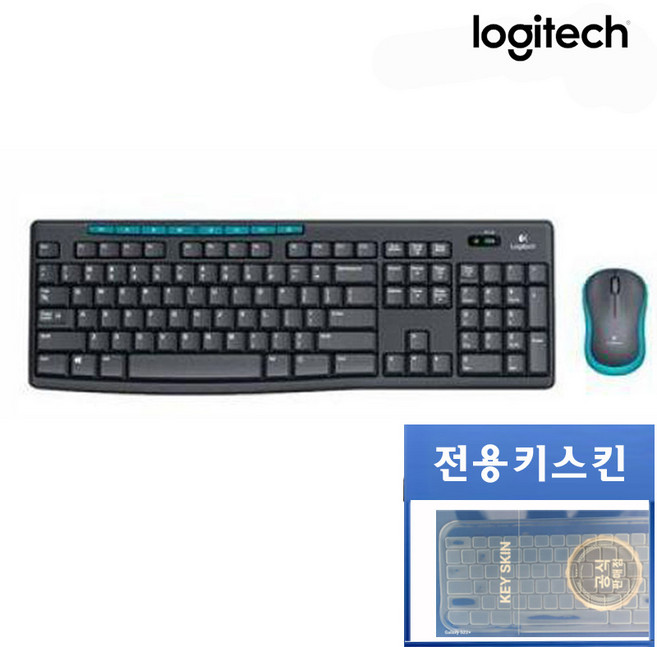 로지텍코리아 MK275 무선 키보드 마우스세트 (정품) (키스킨포함), 일반형, 혼합 색상, MK275+키스킨