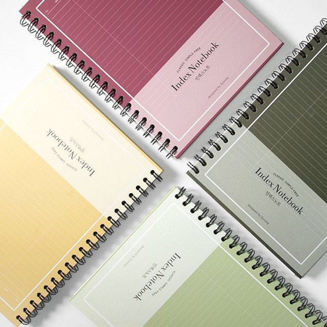 공부비법 하드커버 4섹션 인덱스 코넬노트 (중학생 고등학생 대학생 두꺼운 스프링 필기 오답노트), 버건디