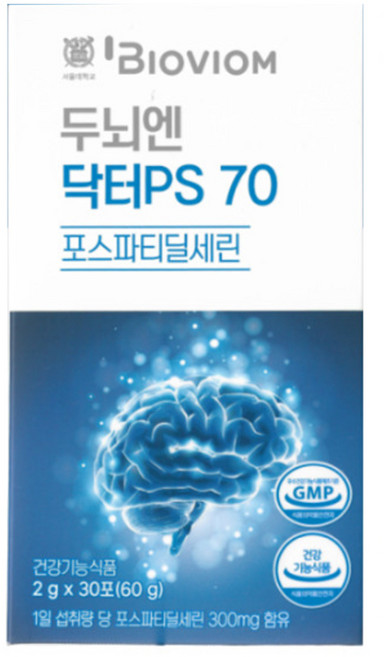 [서울대 바이오비옴] 두뇌엔 닥터 PS70 인지력 포스파티딜세린, 60g, 2개